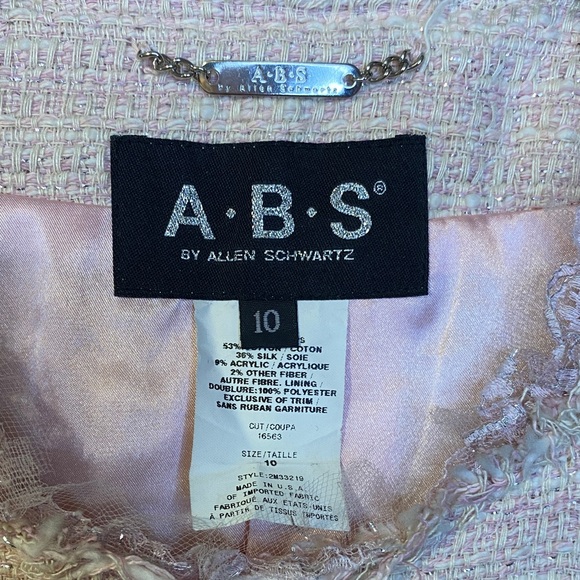 ABS by Allen Schwartz Women's Pink Tweed Blazer - Picture 2 of 8
